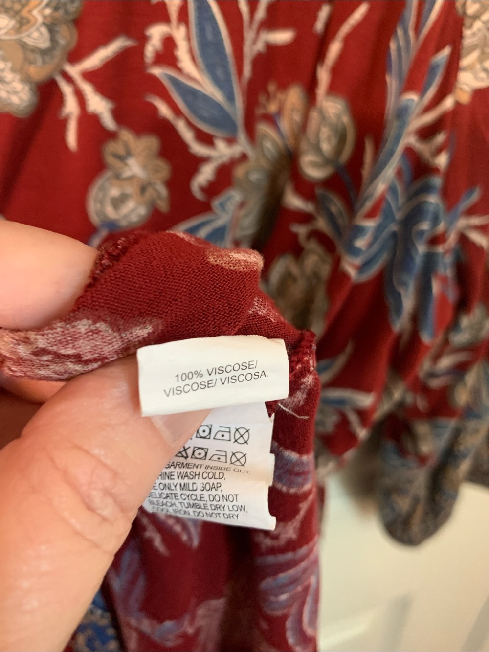 Lucky Brand 3x burgundy floral tunic - Picture 5 of 5